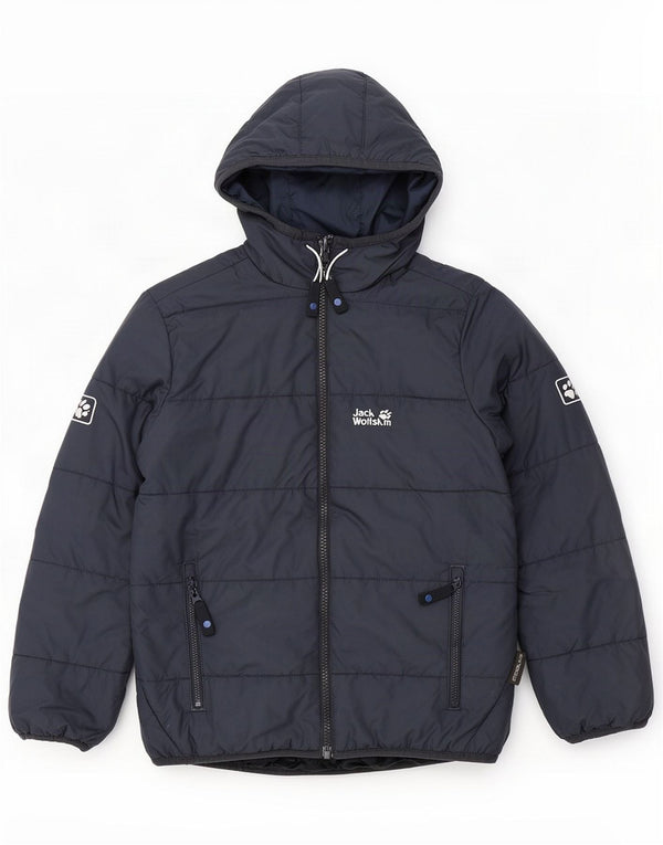 Jack Wolfskin Boys Hooded Padded Jacket 9-10 Years Navy Blue