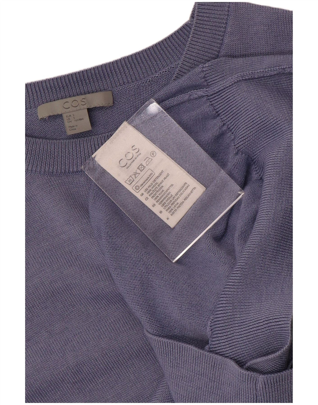 Cos Womens Oversized Boat Neck Jumper Sweater UK 10 Small Blue Wool