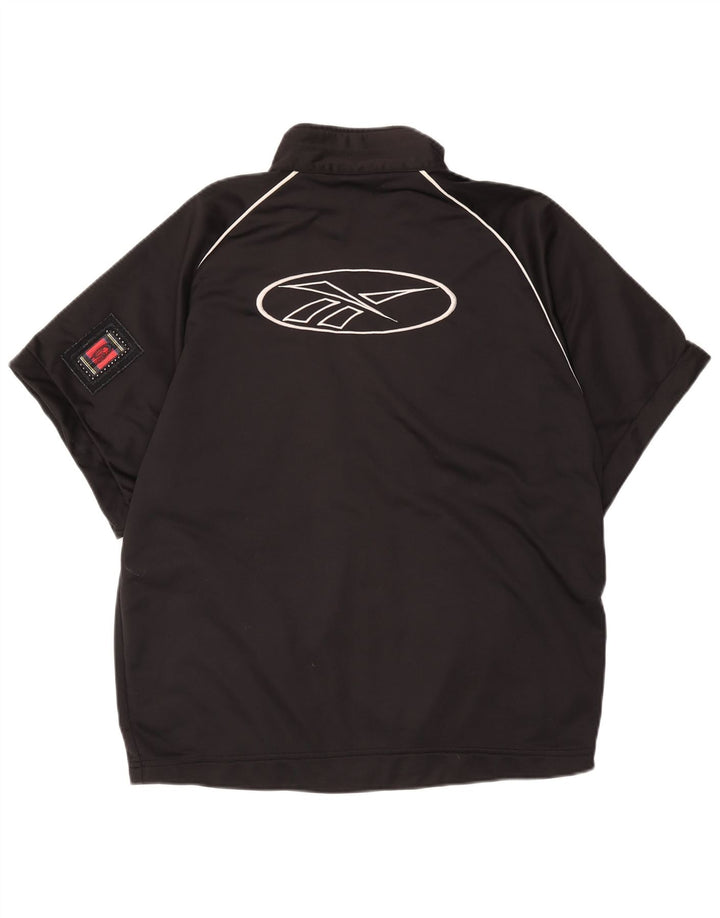 Reebok Mens Graphic Short Sleeve Tracksuit Top Jacket Medium Black
