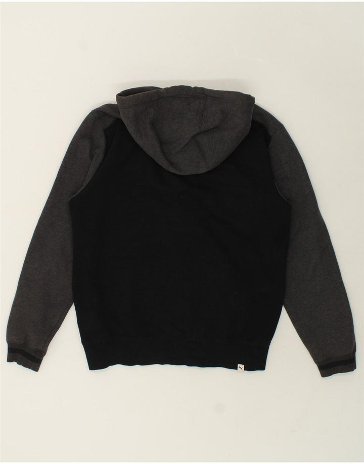 PUMA Mens Graphic Zip Hoodie Sweater Medium Black Colourblock Cotton Vintage Puma and Second-Hand Puma from Messina Hembry 