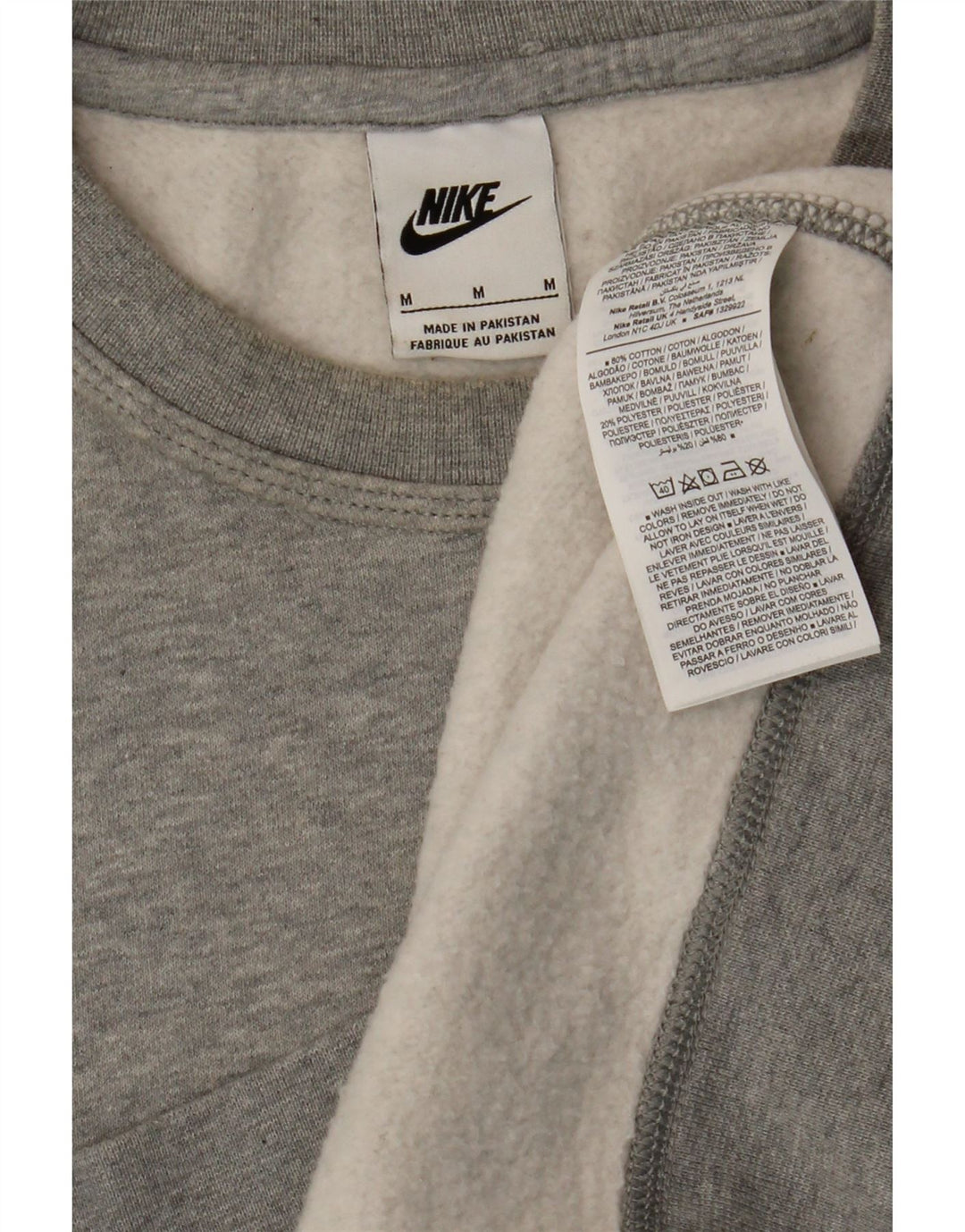 Nike Mens Sweatshirt Jumper Medium Grey Flecked Cotton