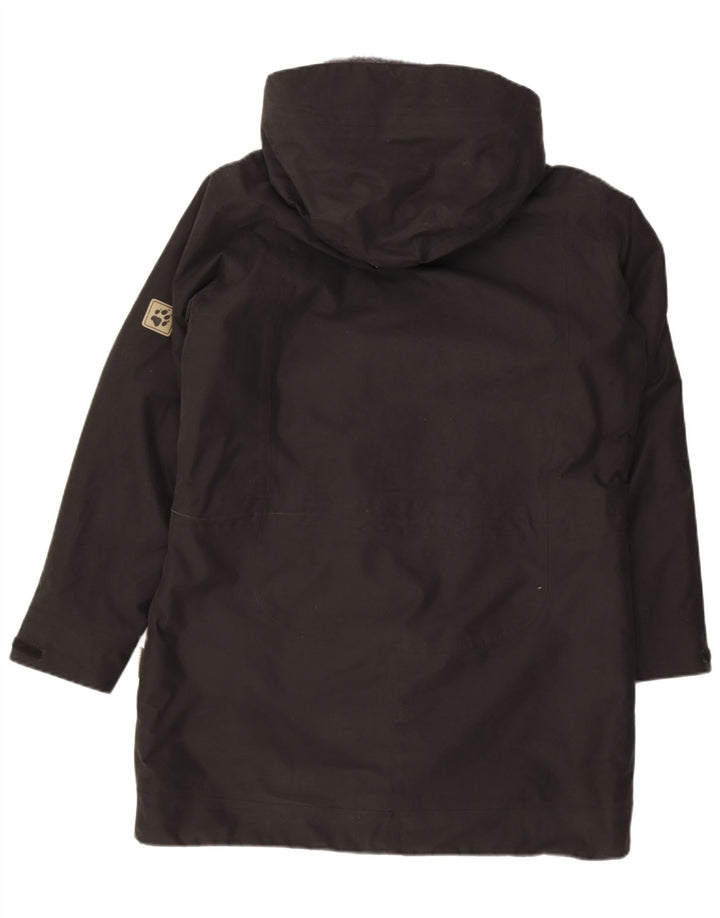 Jack Wolfskin Womens Hooded Windbreaker Coat UK 16 Large Black Polyester