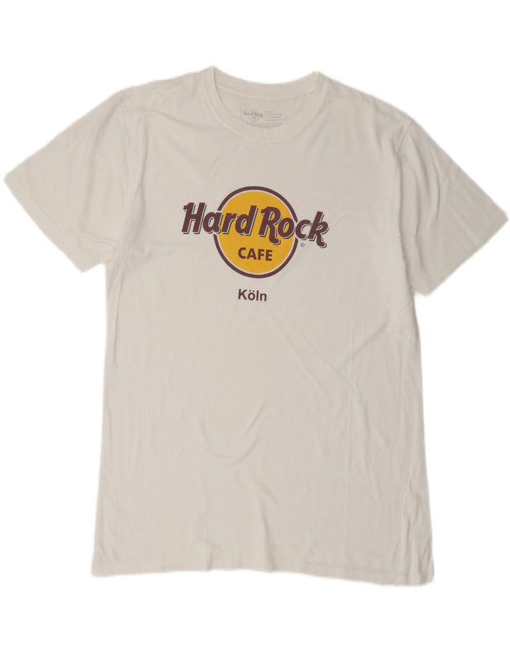 HARD ROCK CAFE Mens Koln Graphic T-Shirt Top Large White Cotton Vintage Hard Rock Cafe and Second-Hand Hard Rock Cafe from Messina Hembry 
