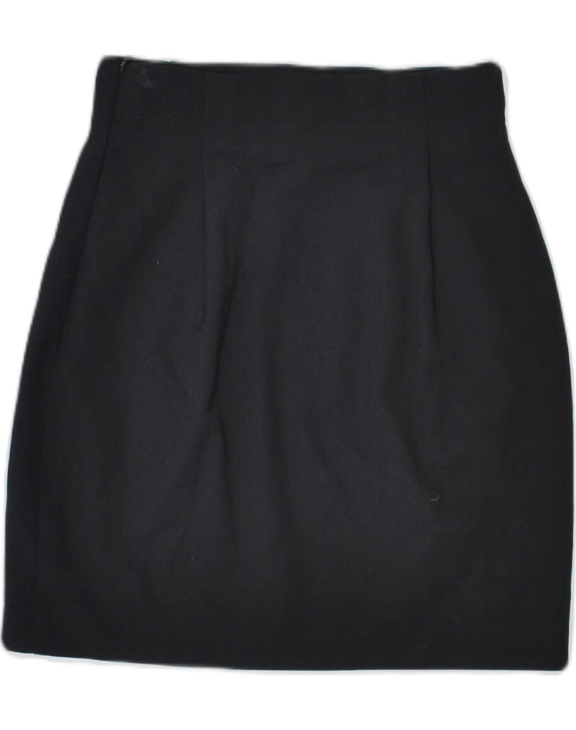 VINTAGE Womens Mini Straight Skirt IT 42 Medium W24 Black Polyester | Vintage Vintage | Thrift | Second-Hand Vintage | Used Clothing | Messina Hembry 