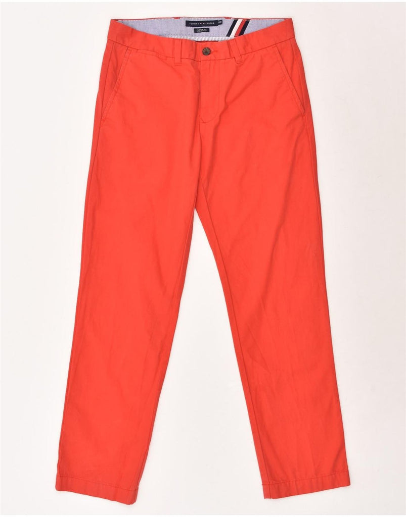 TOMMY HILFIGER Womens Slim Custom Fit Chino Trousers W30 L30 Red Cotton | Vintage Tommy Hilfiger | Thrift | Second-Hand Tommy Hilfiger | Used Clothing | Messina Hembry 