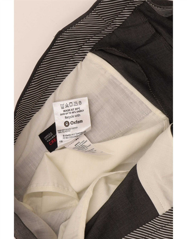 Marks & Spencer Mens Straight Suit Trousers W38 L31 Grey Polyester
