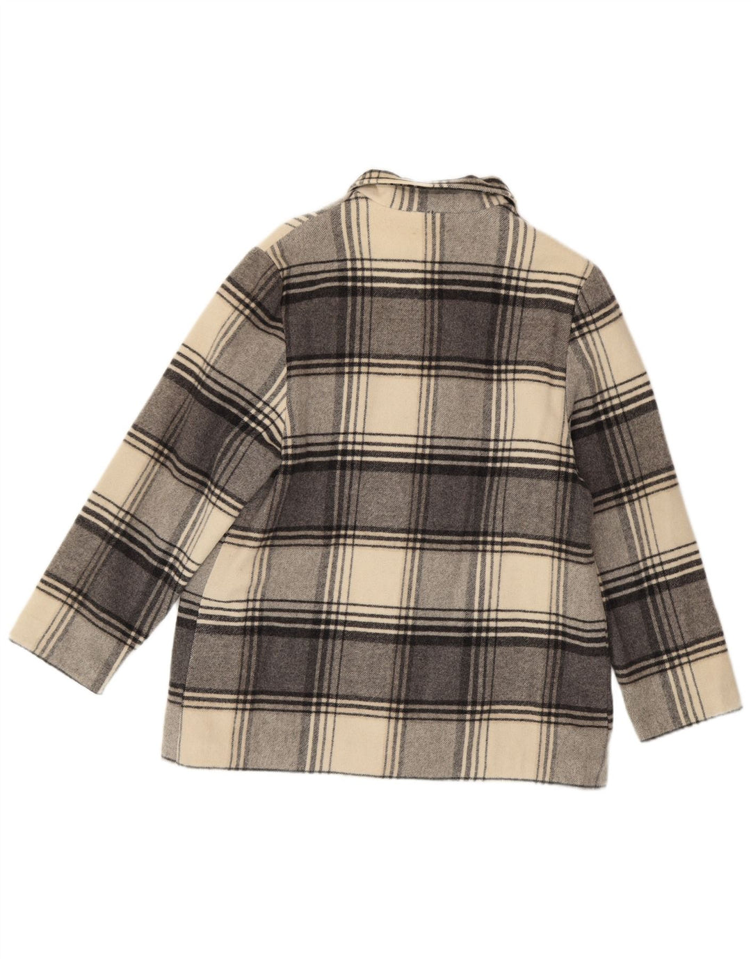 Vintage Womens Overcoat UK 14 Medium Grey Check New Wool