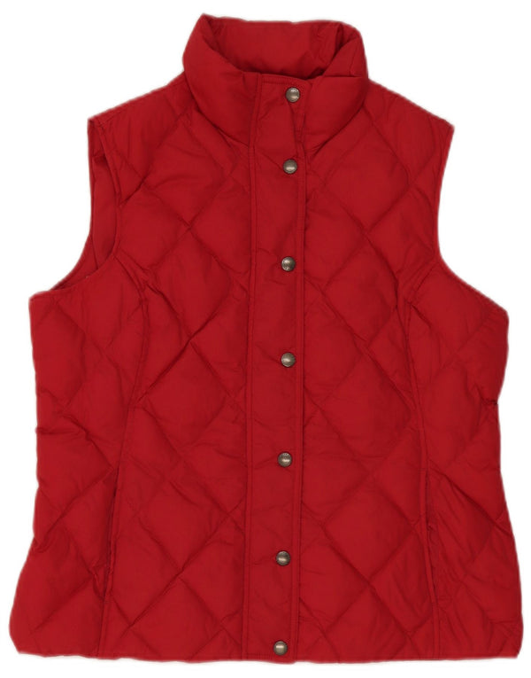 Lands End Womens Oversized Padded Gilet UK 10 Small Red Nylon