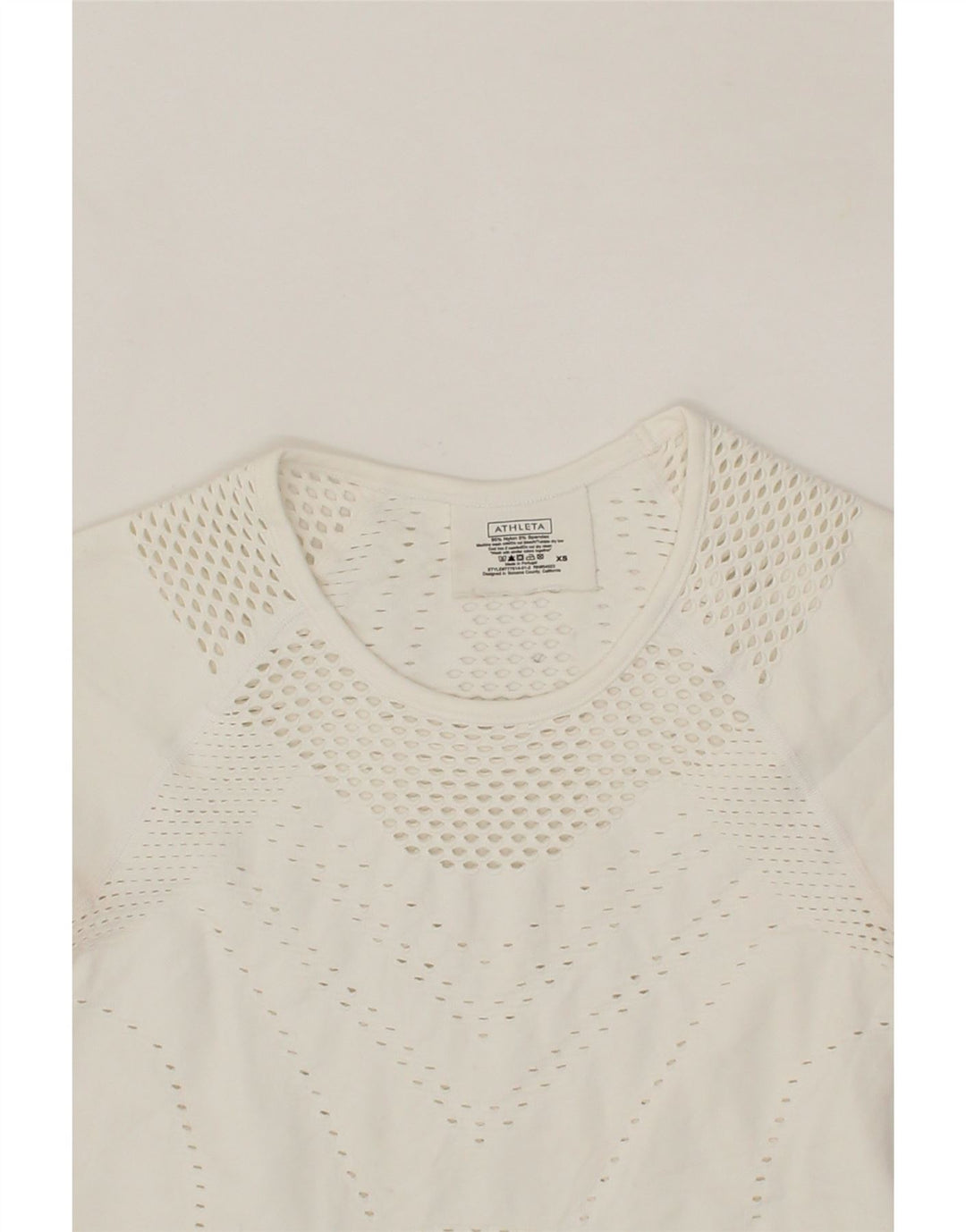 ATHLETA Womens T-Shirt Top UK 4 XS White Nylon Vintage Athleta and Second-Hand Athleta from Messina Hembry 