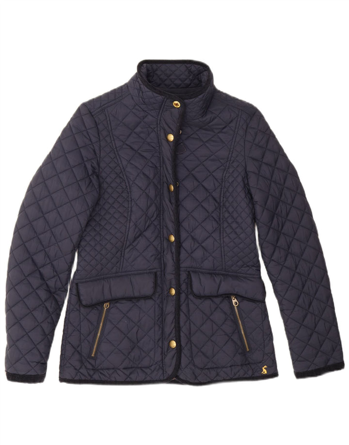 Joules Womens Quilted Jacket UK 12 Medium  Navy Blue Polyamide