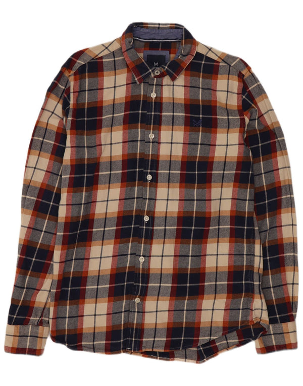 Crew Clothing Mens Flannel Shirt Medium Navy Blue Check Cotton
