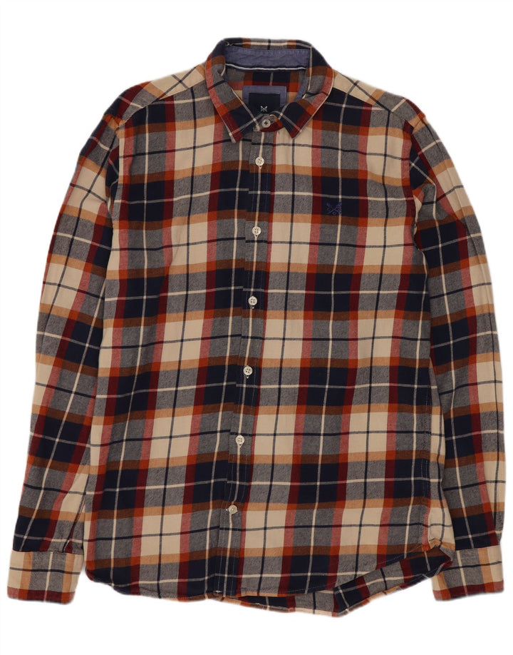 Crew Clothing Mens Flannel Shirt Medium Navy Blue Check Cotton