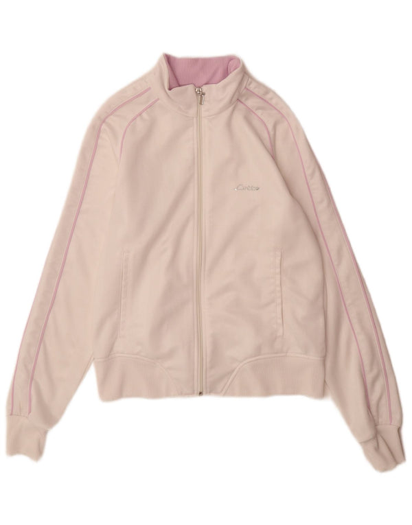 Lotto Womens Tracksuit Top Jacket UK 14 Large Pink Polyester