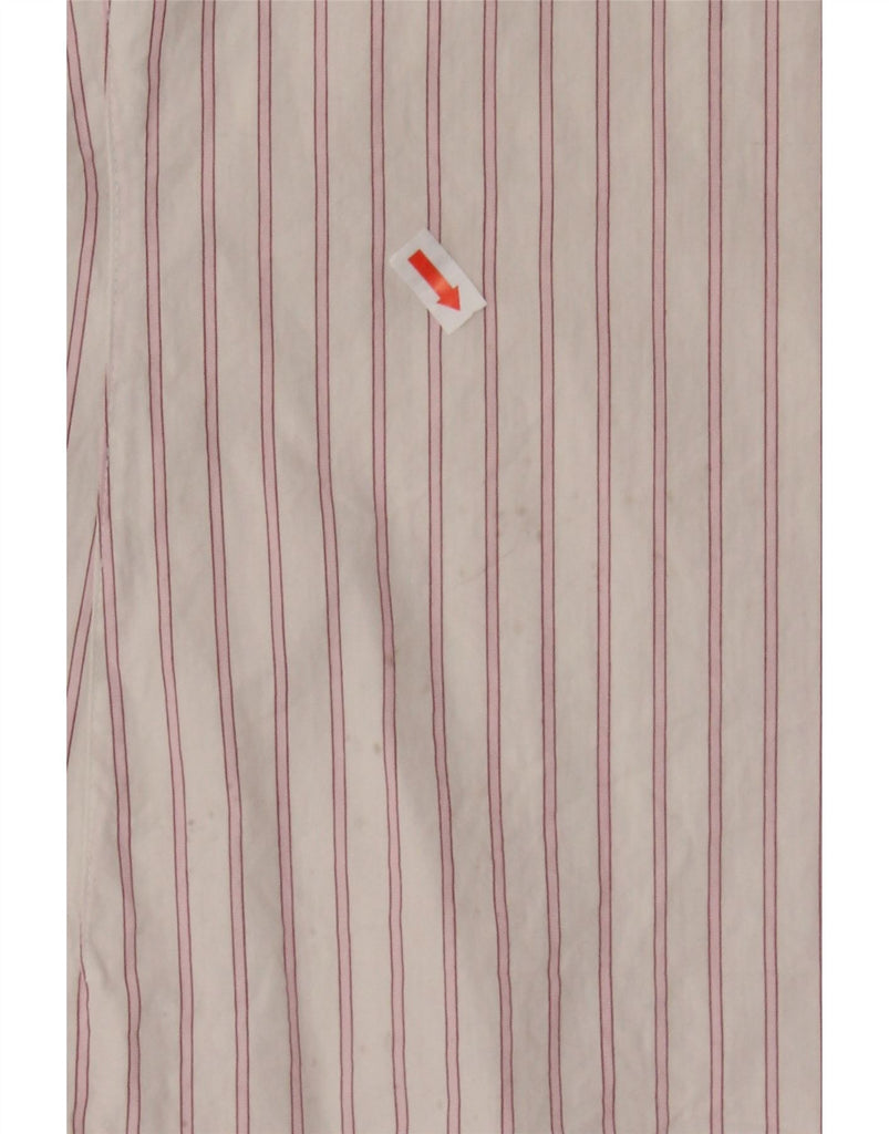 ZARA Womens Short Sleeve Shirt UK 16 Large White Striped Cotton Vintage Zara and Second-Hand Zara from Messina Hembry 