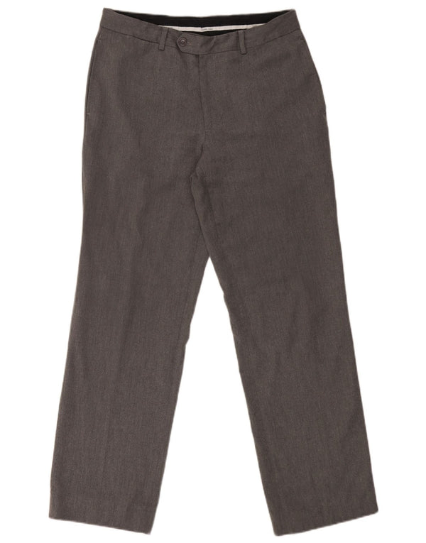 Zara Mens Straight Chino Trousers EU 40 Medium W31 L29 Grey Polyester