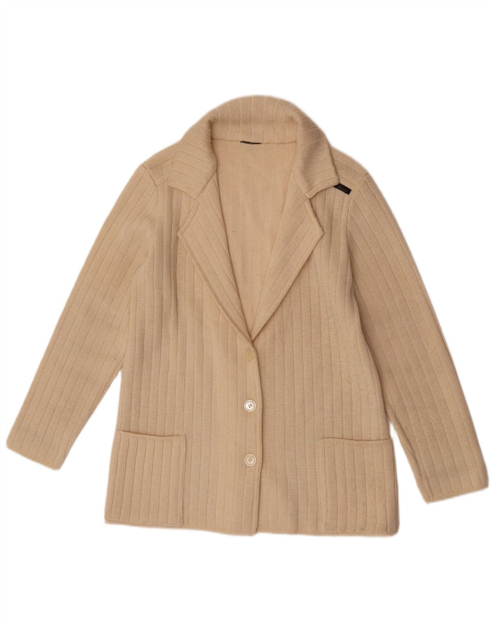 Leeds Womens Cardigan Sweater UK 10 Small Beige