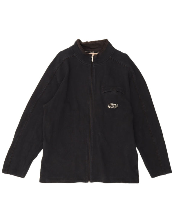 Weird Fish Mens Tracksuit Top Jacket Large Navy Blue Cotton