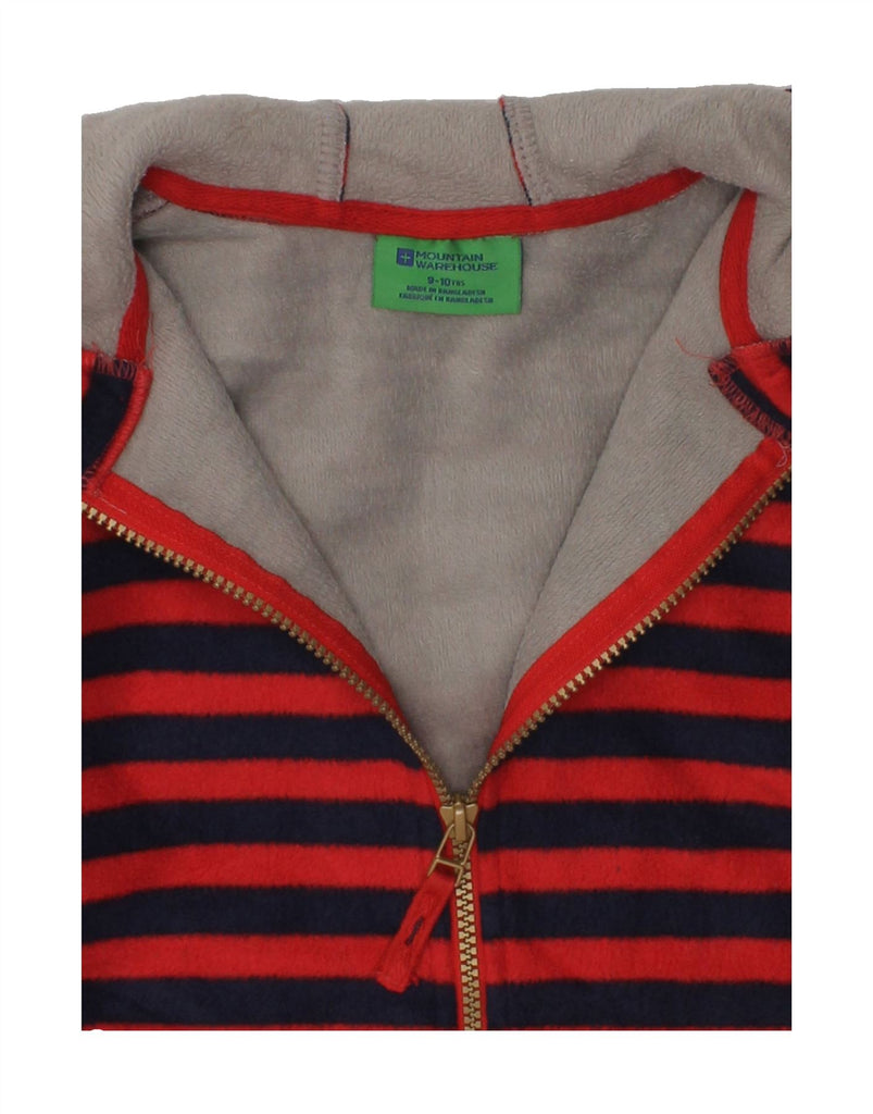 MOUNTAIN WAREHOUSE Girls Zip Hoodie Sweater 9-10 Years Red Striped | Vintage Mountain Warehouse | Thrift | Second-Hand Mountain Warehouse | Used Clothing | Messina Hembry 