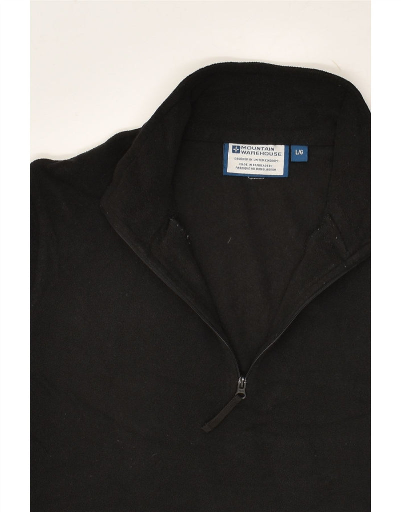 MOUNTAIN WAREHOUSE Womens Zip Neck Fleece Jumper UK 16 Large Black | Vintage Mountain Warehouse | Thrift | Second-Hand Mountain Warehouse | Used Clothing | Messina Hembry 