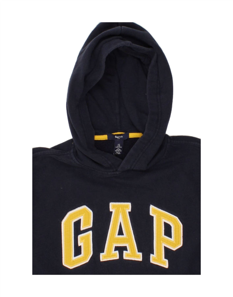 GAP Boys Graphic Hoodie Jumper 10-11 Years Large Navy Blue Cotton | Vintage Gap | Thrift | Second-Hand Gap | Used Clothing | Messina Hembry 