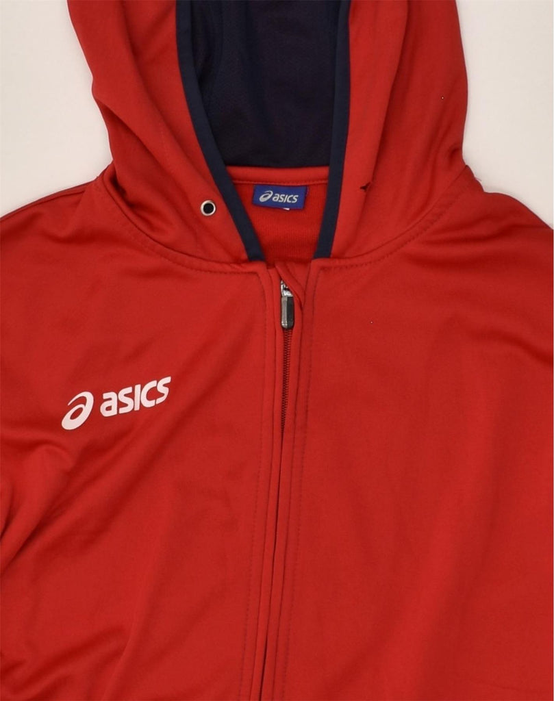 ASICS Mens Zip Hoodie Sweater Medium Red | Vintage Asics | Thrift | Second-Hand Asics | Used Clothing | Messina Hembry 