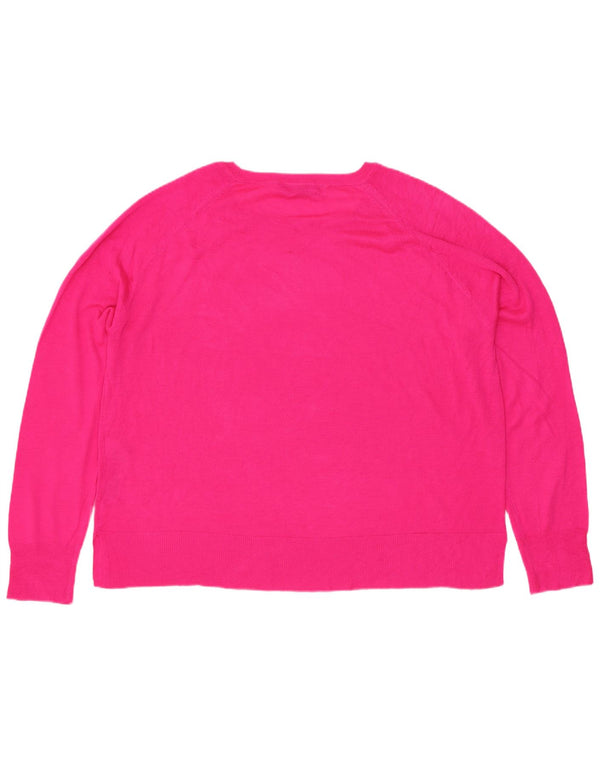 Zara Womens Boat Neck Jumper Sweater UK 14 Medium Pink Viscose