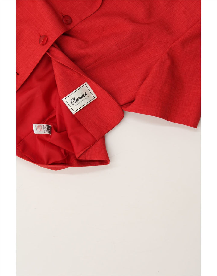 ST. BERNARD Womens Short Sleeve 4 Button Blazer Jacket UK 16 Large  Red Vintage St. Bernard and Second-Hand St. Bernard from Messina Hembry 