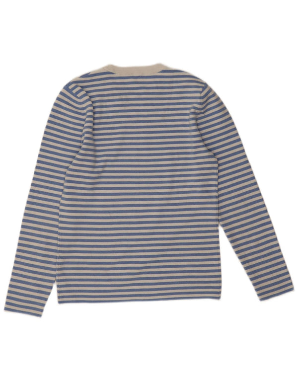 John Lewis Womens Crew Neck Jumper Sweater UK 12 Medium Blue Striped