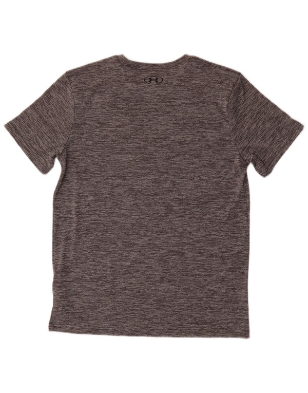 Under Armour Boys Heat Gear Graphic T-Shirt Top 13-14 Years XL Grey Flecked