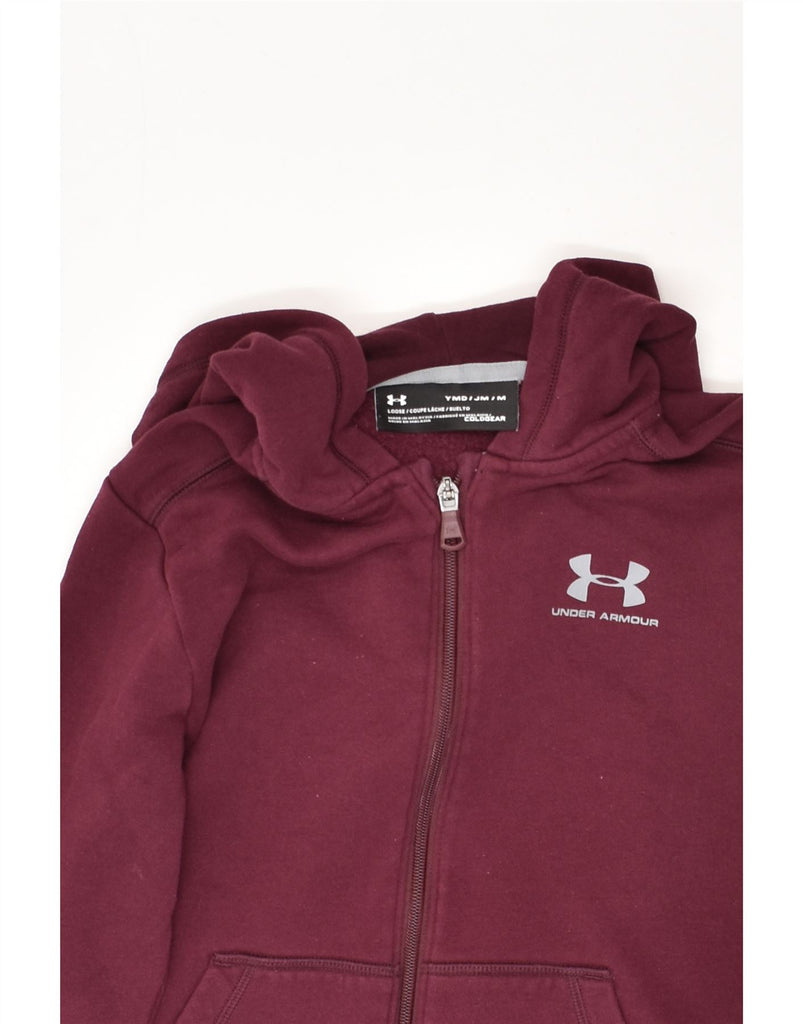 UNDER ARMOUR Girls Zip Hoodie Sweater 10-11 Years Medium Burgundy | Vintage Under Armour | Thrift | Second-Hand Under Armour | Used Clothing | Messina Hembry 