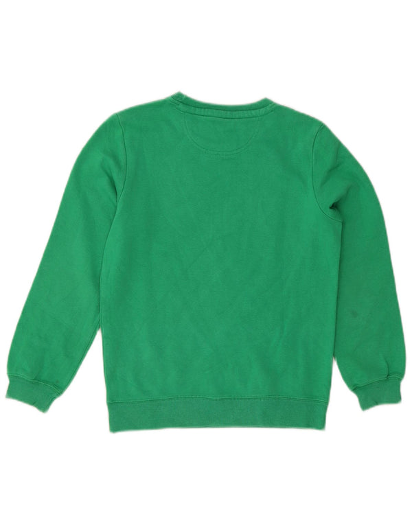 Champion Boys Graphic Sweatshirt Jumper 9-10 Years Medium Green Cotton