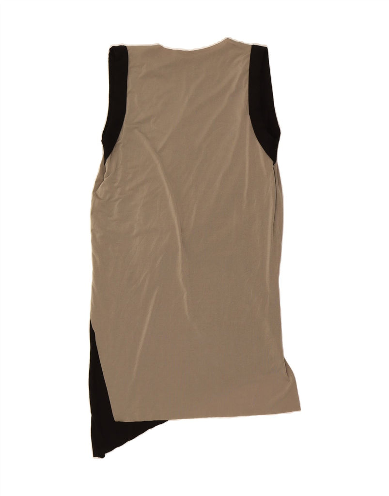 ZARA Womens Sleeveless Asymmetrical Dress UK 10 Small Beige Colourblock Vintage Zara and Second-Hand Zara from Messina Hembry 