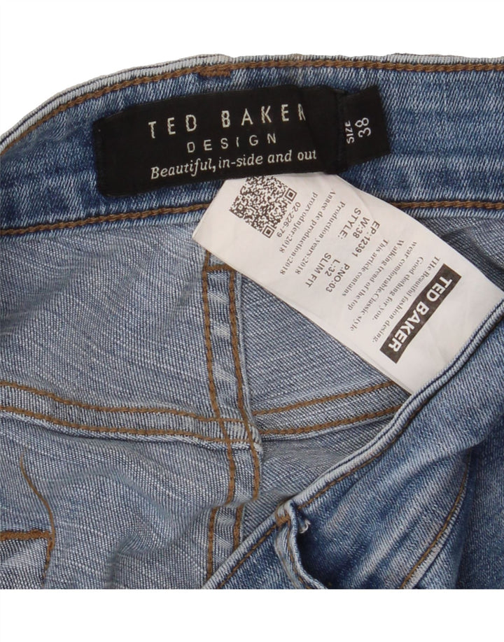 TED BAKER Mens Distressed Slim Jeans W38 L32 Blue Cotton Vintage Ted Baker and Second-Hand Ted Baker from Messina Hembry 