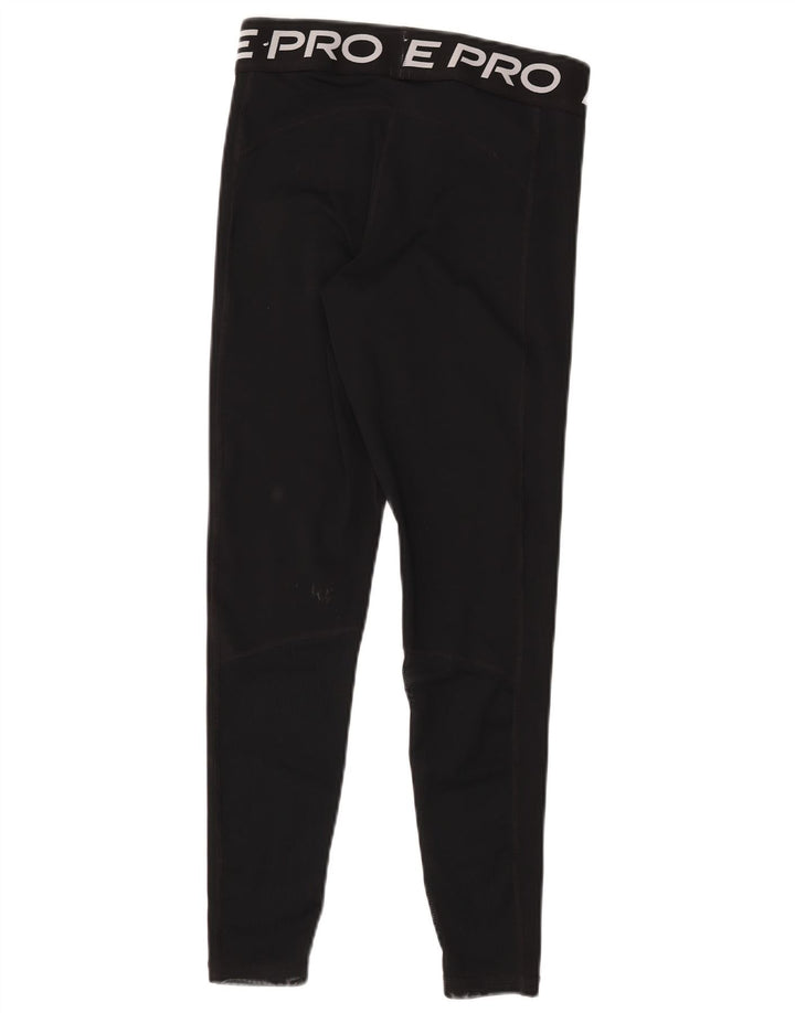 Nike Womens Dri Fit Graphic Leggings UK 12 Medium Black Polyester