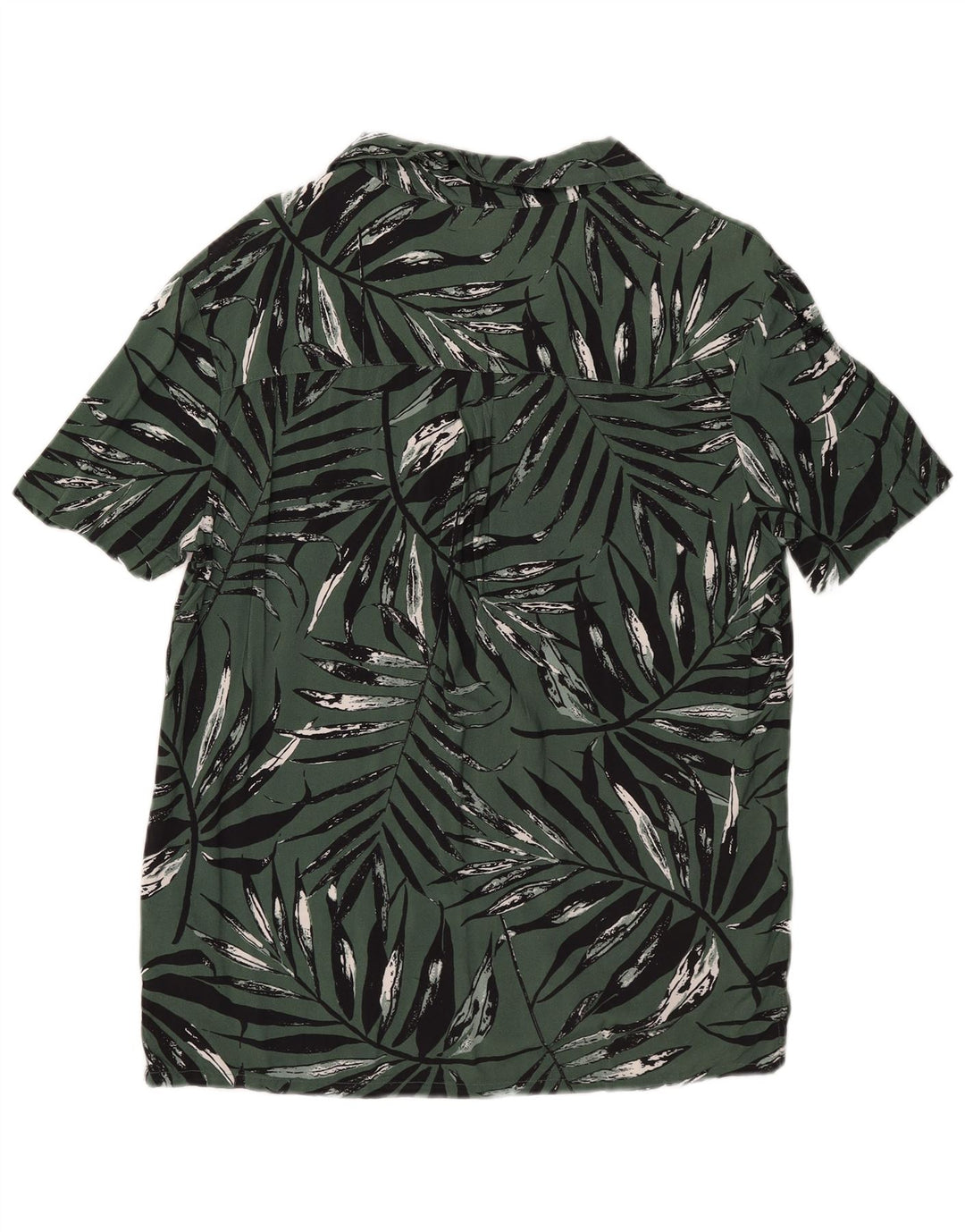 Weird Fish Mens Abstract Pattern Short Sleeve Shirt Small Green Viscose
