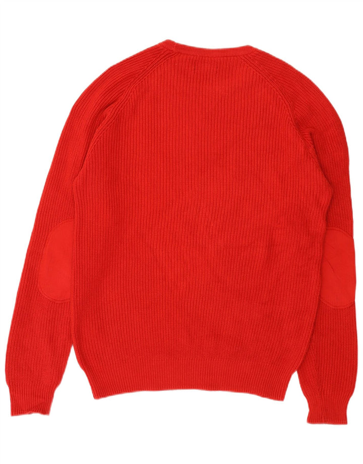 Zara Mens Boat Neck Jumper Sweater Large Red Cotton
