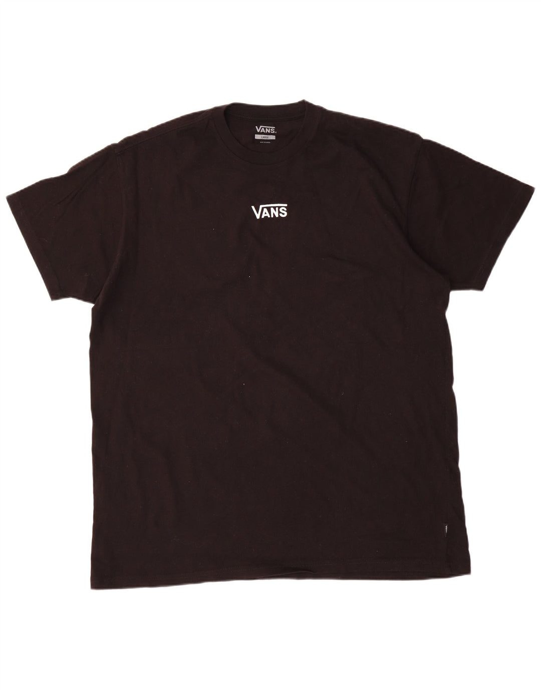 Vans Mens T-Shirt Top Large Black Cotton