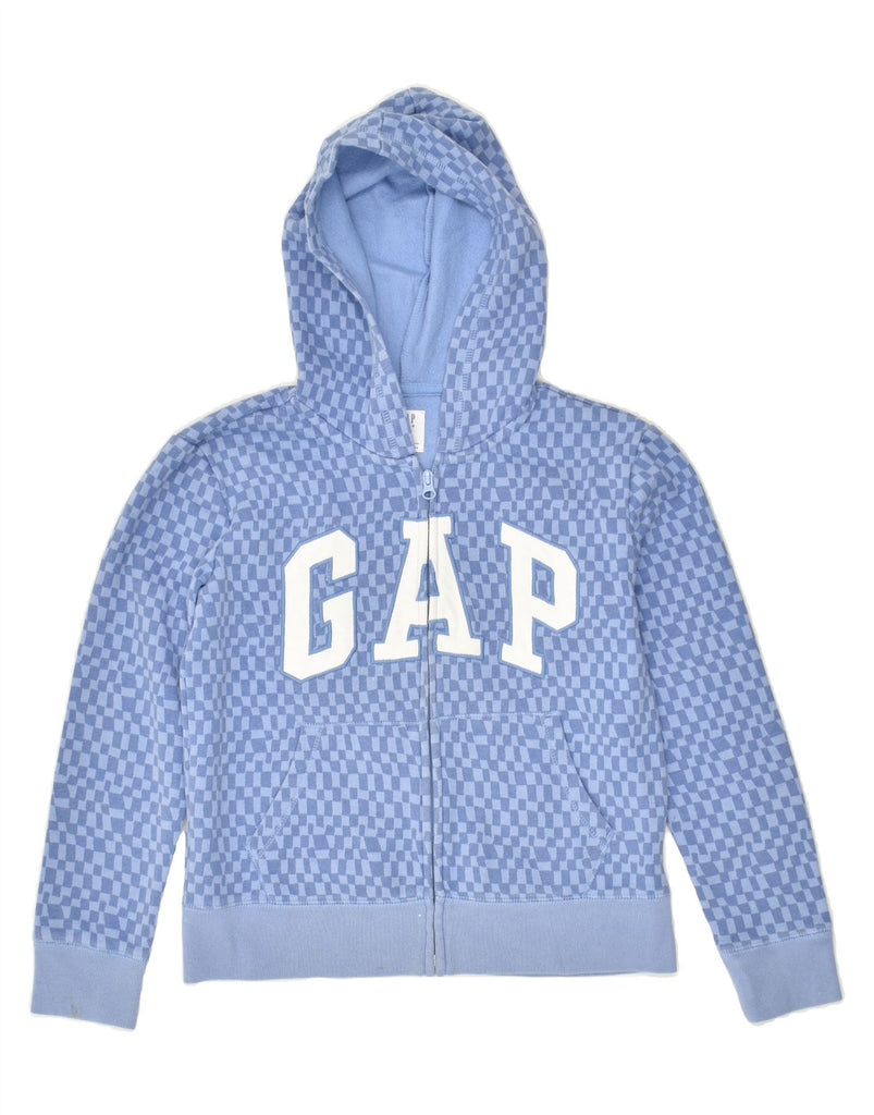 GAP Girls Graphic Zip Hoodie Sweater 14-15 Years 2XL  Blue Geometric | Vintage Gap | Thrift | Second-Hand Gap | Used Clothing | Messina Hembry 
