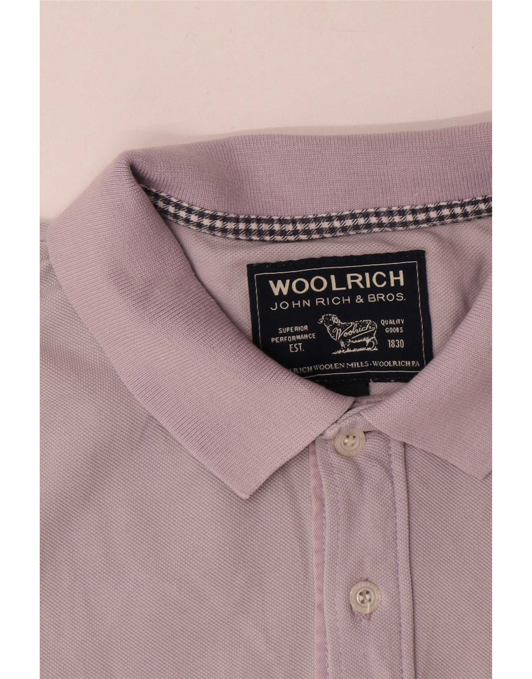 Woolrich Mens Polo Shirt Medium Purple Cotton