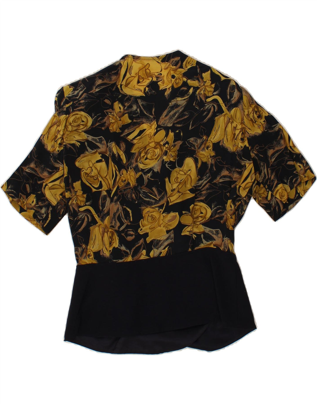 VINTAGE Womens Short Sleeve 1 Button Blazer Jacket UK 16 Large Yellow Vintage Vintage and Second-Hand Vintage from Messina Hembry 