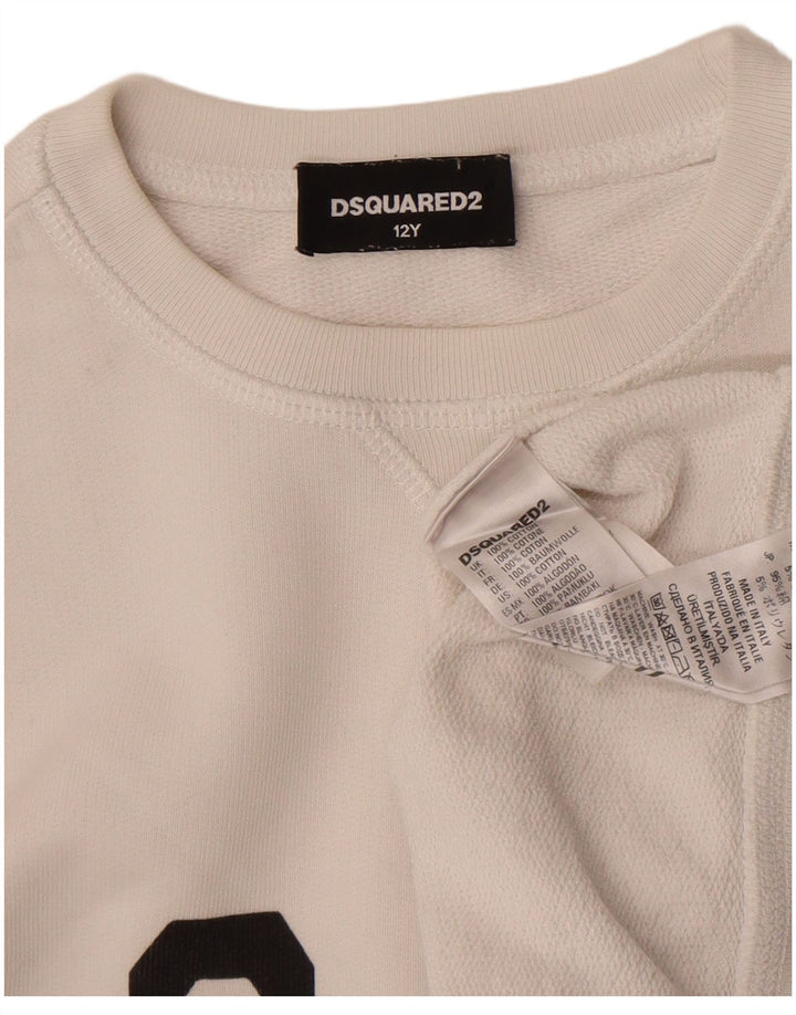 Dsquared2 Girls Graphic Sweatshirt Jumper 11-12 Years White Cotton
