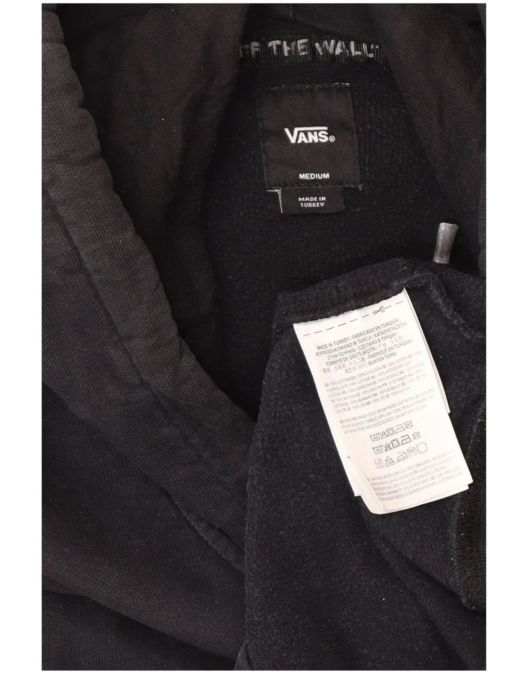 Vans Mens Hoodie Jumper Medium Black Cotton