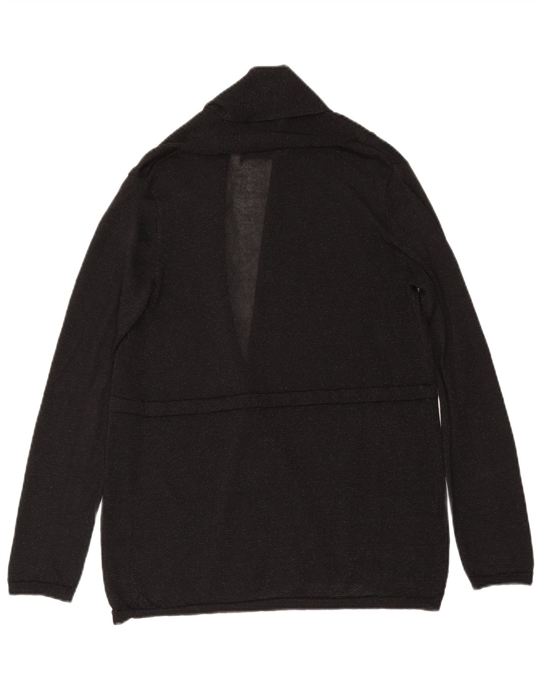 Zara Womens Open Cardigan Sweater UK 12 Medium Black Viscose