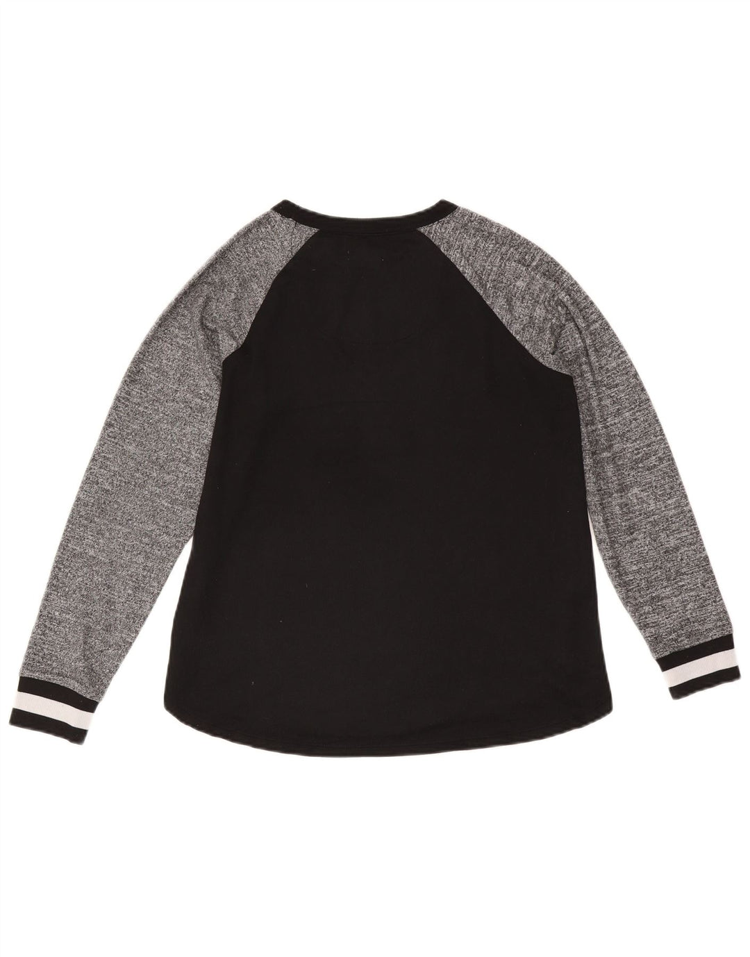 Dkny Womens Graphic Top Long Sleeve UK 10 Small Black Colourblock Polyester