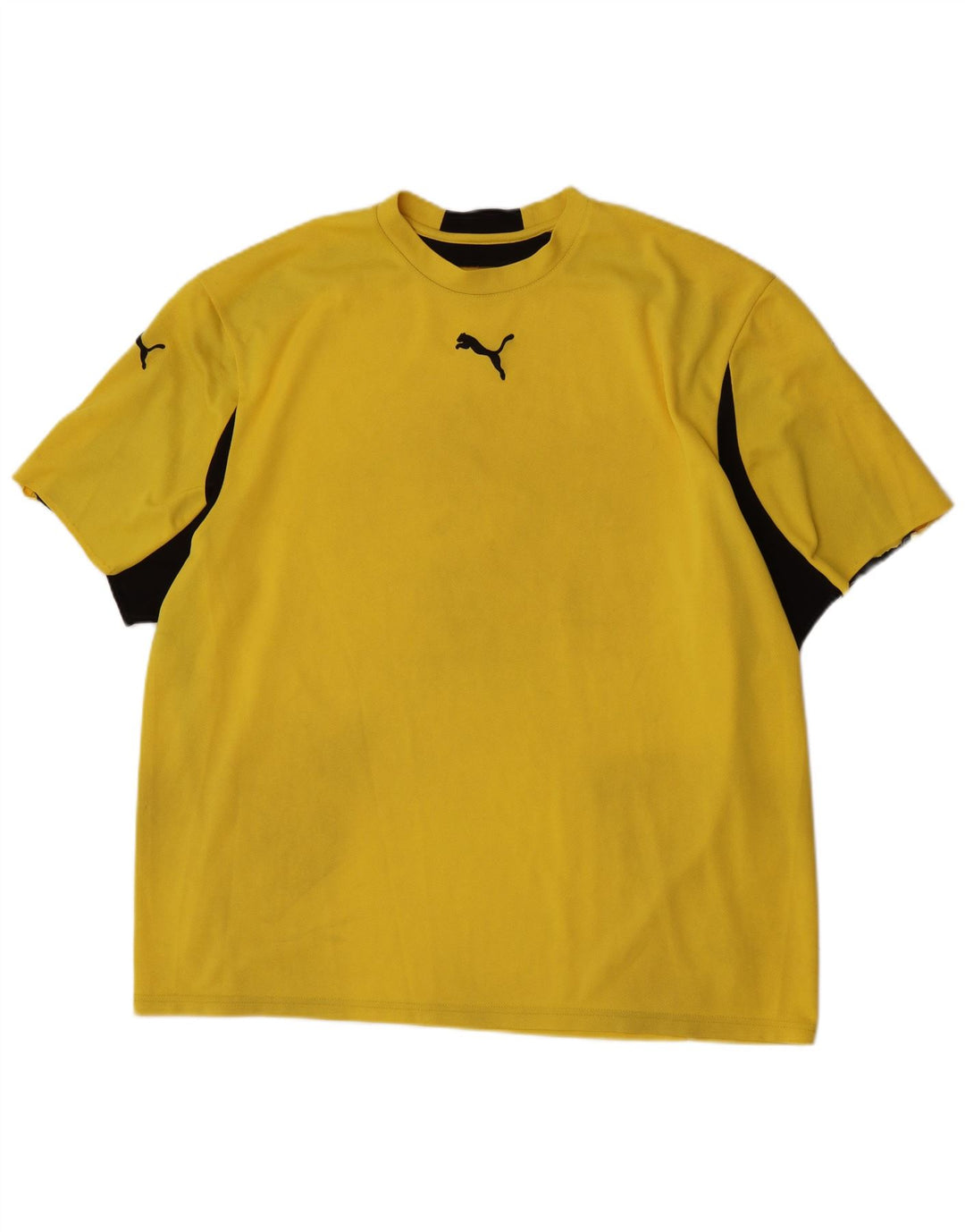 Puma Mens Graphic T-Shirt Top 2XL Yellow Colourblock