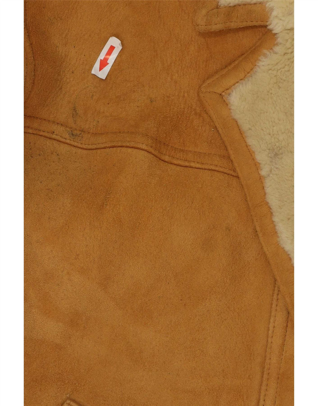 Vintage Mens Shearling Jacket IT 54 2XL Brown Leather