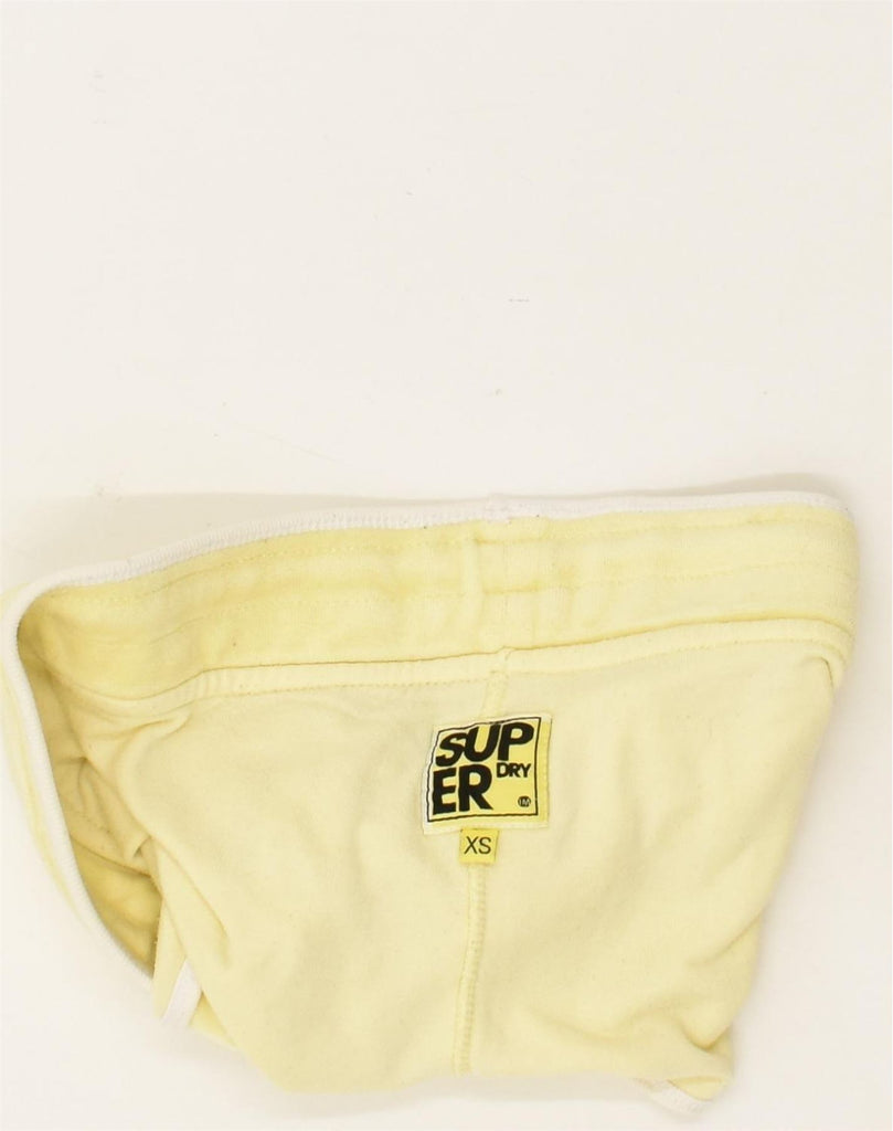 SUPERDRY Womens Sport Shorts UK 6 XS Yellow Cotton | Vintage Superdry | Thrift | Second-Hand Superdry | Used Clothing | Messina Hembry 