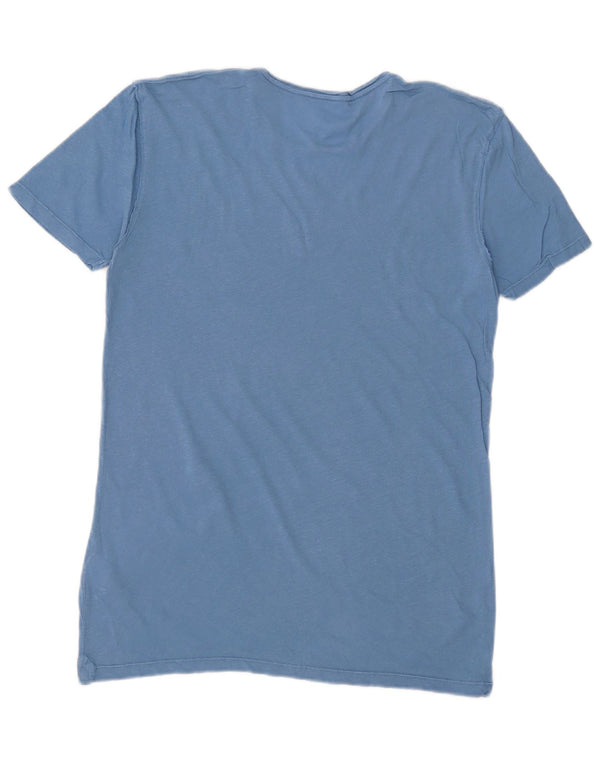 All Saints Mens T-Shirt Top Small Blue Cotton