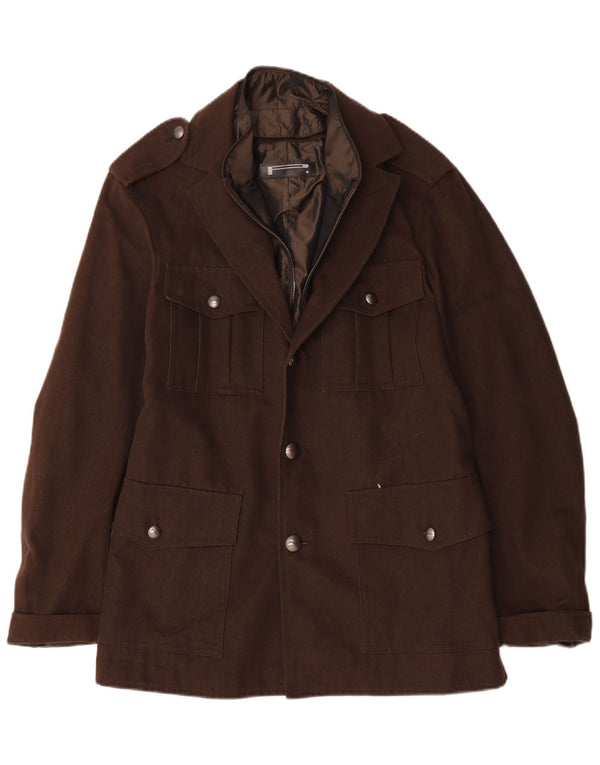 Pirelli Mens Military Jacket IT 50 Large Brown Cotton