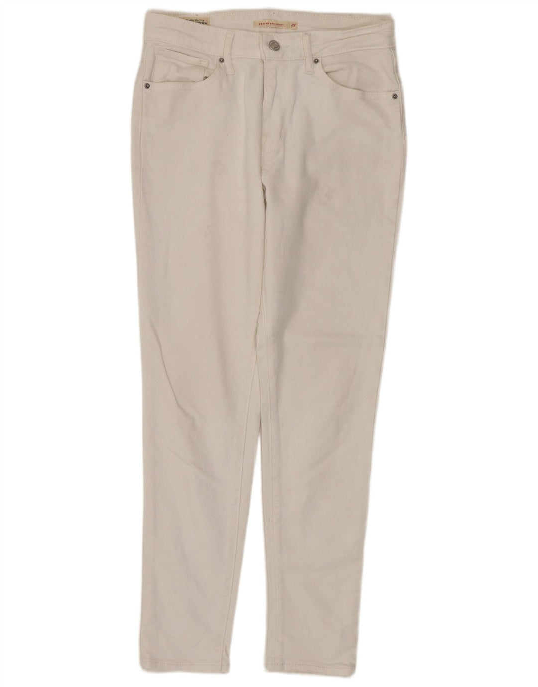 LEVI'S Womens 721 High Rise Skinny Jeans W28 L27 White Cotton